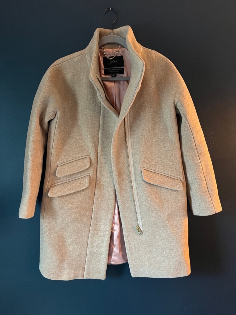 J. Crew Wool Blend Pea Coat in Camel